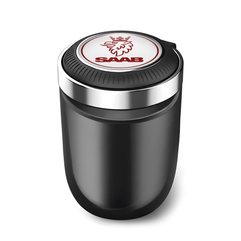 Saab Trash Can Ashtray Red Stylish Logo 