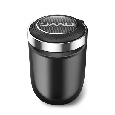 Saab Car Ashtray for Cigarette Black Carbon Logo Motive 