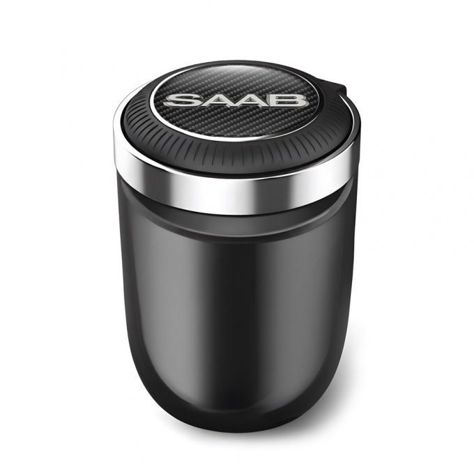 Saab Ashtray Logo Container for Cigarette LED Dark Carbon Edition 