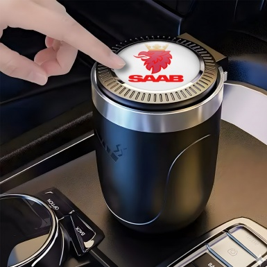 Saab Ashtray Logo Container for Cigarette LED with White Red Design 