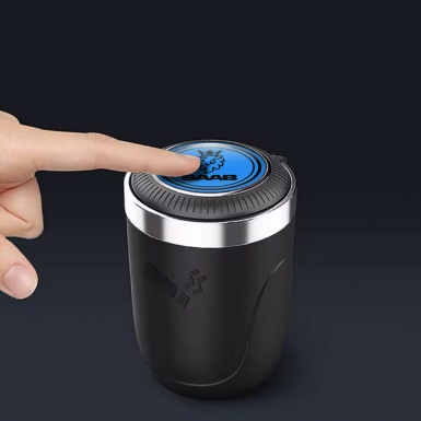 Saab Ashtray Logo Container for Cigarette LED Blue Print Decoration 