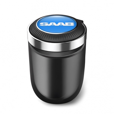 Saab Ashtray Logo Container for Cigarette LED Blue Base Logo Style 
