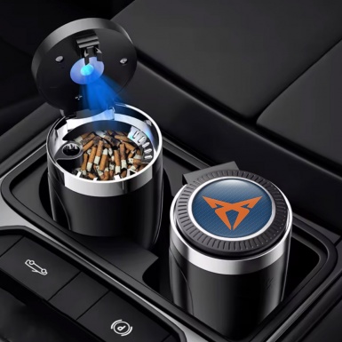 Seat Cupra Car Ashtray for Cigarette  Navy Blue Carbon Logo Design 