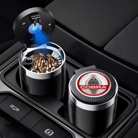 Ford Cobra Ashtray Logo Container for Cigarette LED Portable