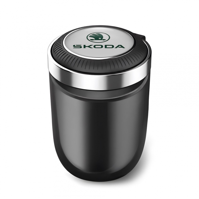 Skoda Branded Ashtray Logo Container for Cigarette LED