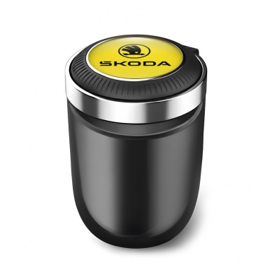 Skoda Car Ashtray for Cigarette Yellow Branded