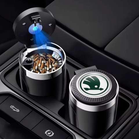 Skoda Limited Edition Ashtray Logo Container for Cigarette LED