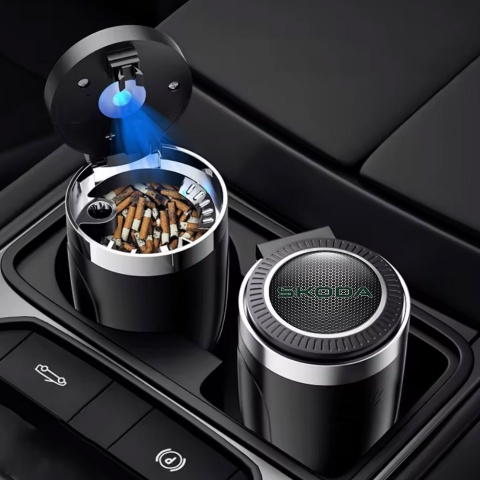 Skoda Ashtray Logo Container for Cigarette LED Unique Version 