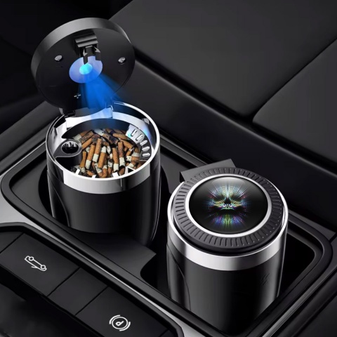 Skull Ashtray Car Accessory LED Light Branded Decoration