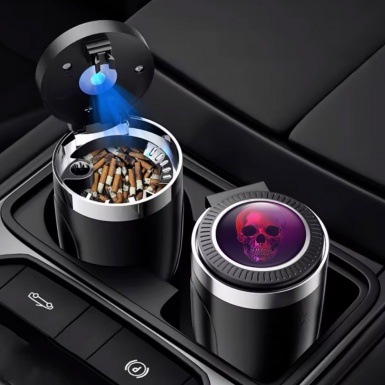 Skull Car Ashtray for Cigarette Purple Decoration Style
