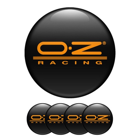 OZ Wheel Center Caps Emblem Black whit Orange