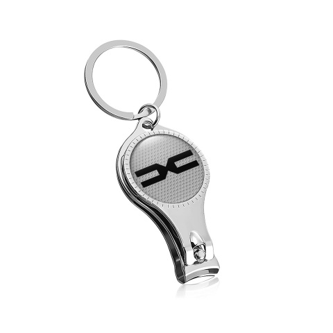 Dacia Keychain Ring Fingernail Trimmer Silver Honeycomb Black Domed Logo Design