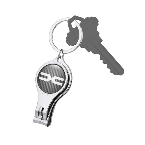 Dacia Keychain Ring Fingernail Trimmer Dark Carbon Black Domed Logo Edition