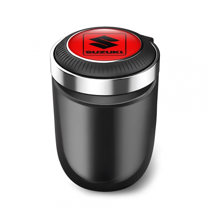 Suzuki Trash Can Ashtray Red Print with Black Logo 