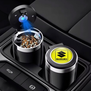 Suzuki Ashtray Car Accessory Yellow Print Black Logo 