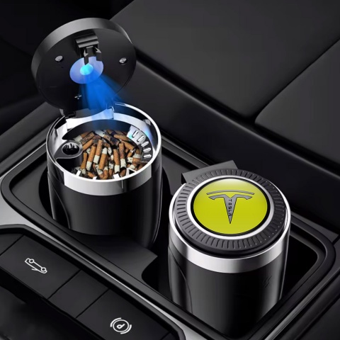 Tesla Car Ashtray for Cigarette Portable MOdel 