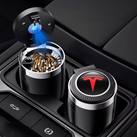Tesla Ashtray Logo Container for Cigarette LED Classic Design 