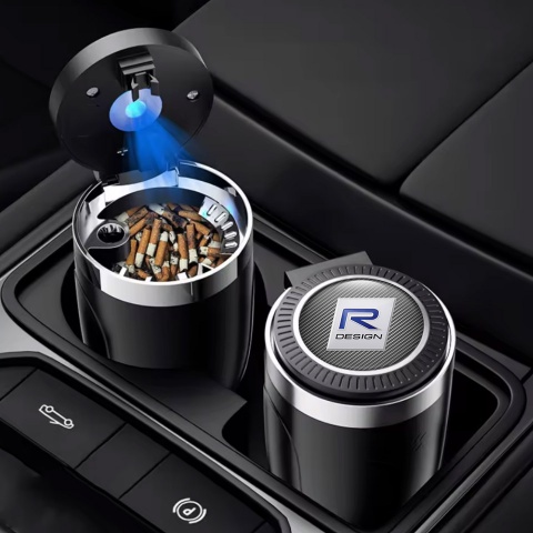 Volvo R Design Ashtray Logo Container for Cigarette LED