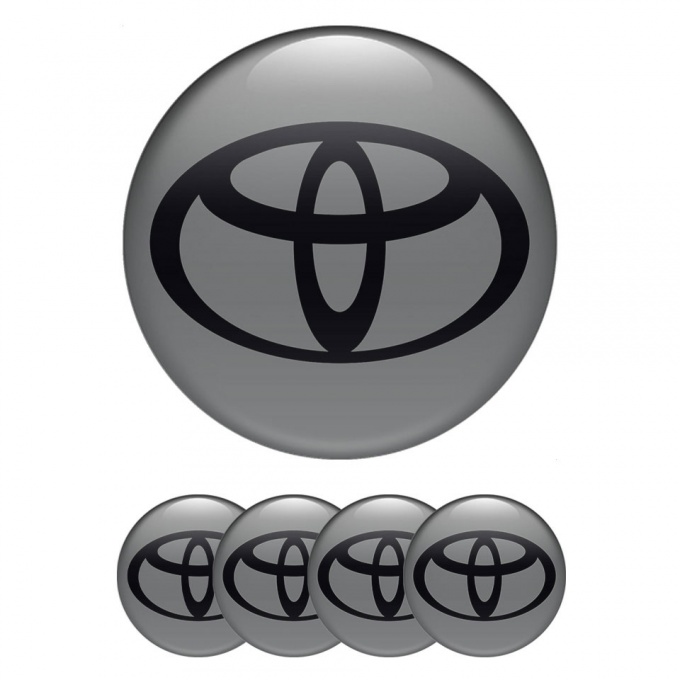 Toyota Logo Emblem for Wheel Center Caps Dark Grey