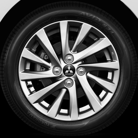 Mitsubishi Sticker Wheel Center Hub Cap Edition Black And White 