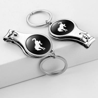 Ford Bronco Keychain Fingernail Trimmer Classic Black White Logo Edition