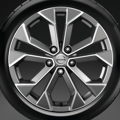 Nissan Wheel Center Cap Domed Stickers Gray Metal Logo print