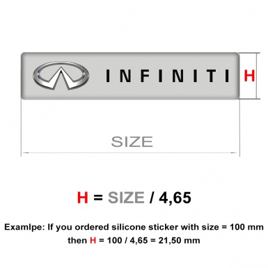 Infiniti Silicone Sticker Premium Quality Model 