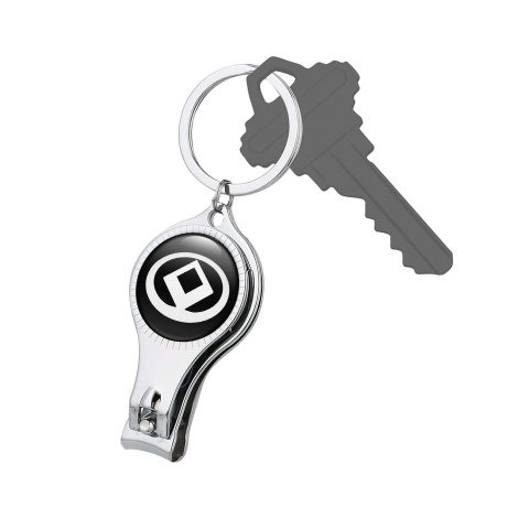 Mazda Key Fob Fingernail Trimmer Classic Black White Oval Logo