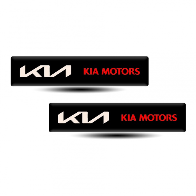 Kia Emblem Silicone Black Tape with Red White Logo 
