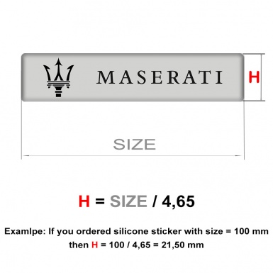 Maserati Premium Quality Silicone Emblem with Logo 