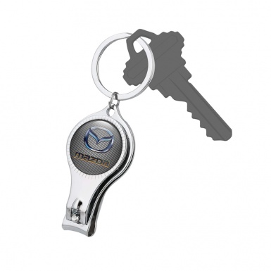 Mazda Key Chain Fingernail Trimmer Classic Black White Slogan Model