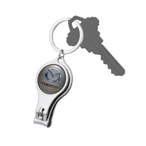 Mazda Key Chain Fingernail Trimmer Classic Black White Slogan Model