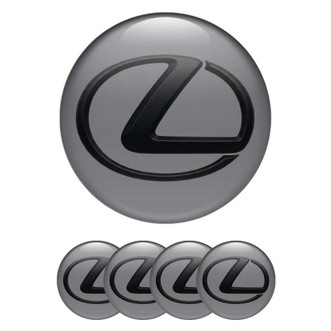 Lexus Wheel Emblems for Center Caps Black Logo