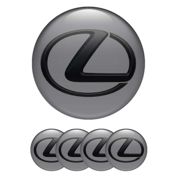 Lexus Wheel Emblems for Center Caps Black Logo