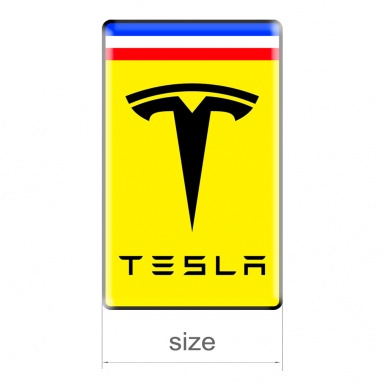 Tesla Emblem Logo Silicone Sticker Yellow Style