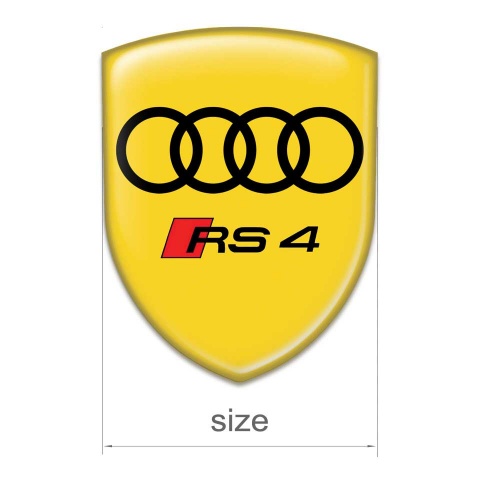 Audi RS4 Emblem Logo Silicone Sticker Yellow Style