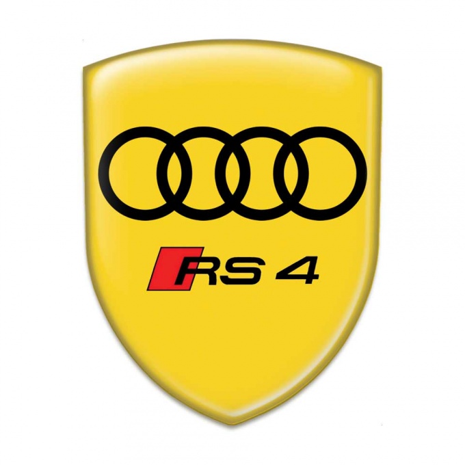 Audi RS4 Emblem Logo Silicone Sticker Yellow Style