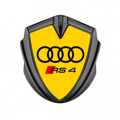 Audi RS4 Silicone Badge Logo Sticker Yellow Style