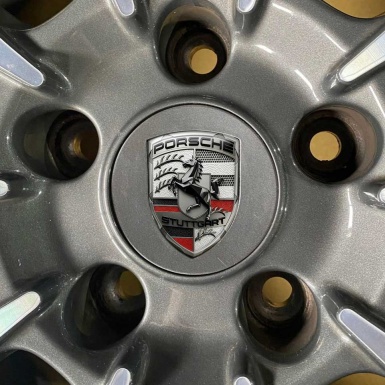 Porsche Emblem Crest Self-adhesive Silicone Badge Red