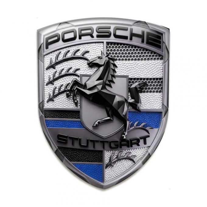 Porsche Emblem Crest Self-adhesive Silicone Badge Navy