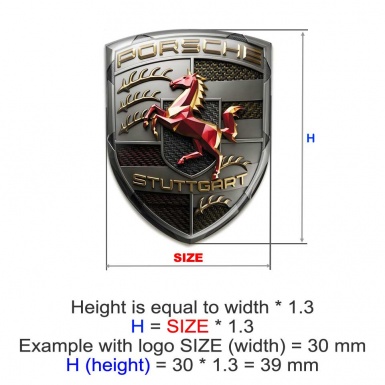 Porsche Crest Logo Emblem Silicone Badge Multicolor