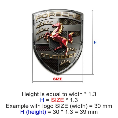 Porsche Crest Logo Emblem Silicone Badge Multicolor