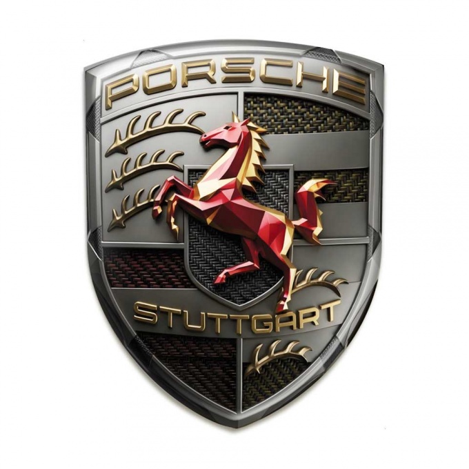 Porsche Crest Logo Emblem Silicone Badge Multicolor