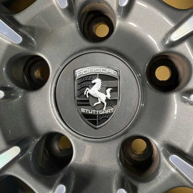 Porsche Emblem Badge Self-adhesive White Logo