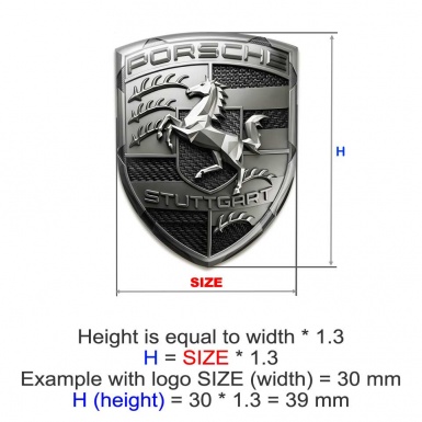 Porsche Sticker Silicone Emblem 3D Logo