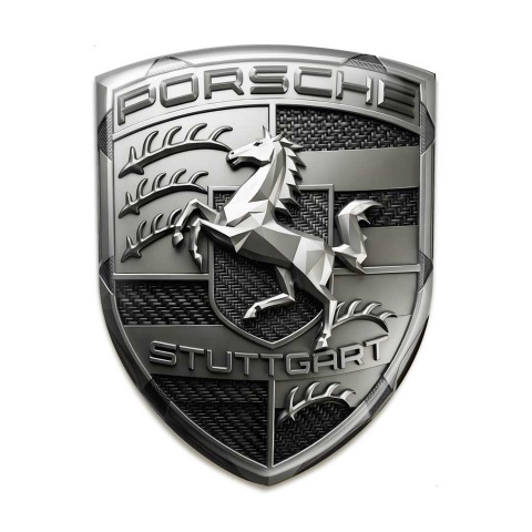 Porsche Sticker Silicone Emblem 3D Logo