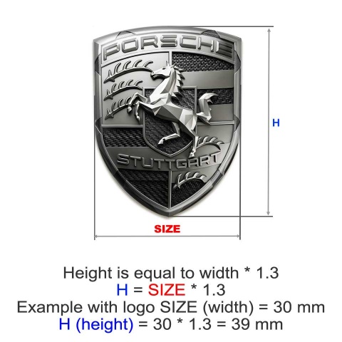 Porsche Sticker Silicone Emblem 3D Logo