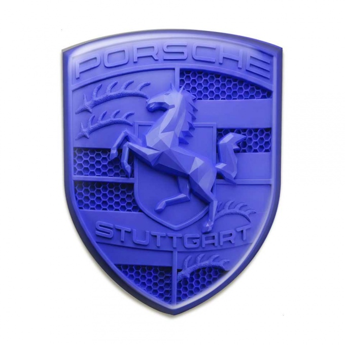 Porsche Silicone Crest Logo Emblem Self-adhesive Navy Blue