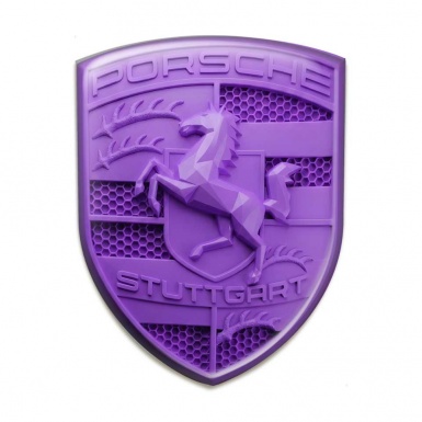 Porsche Silicone Sticker Badge Emblem Purple Edition