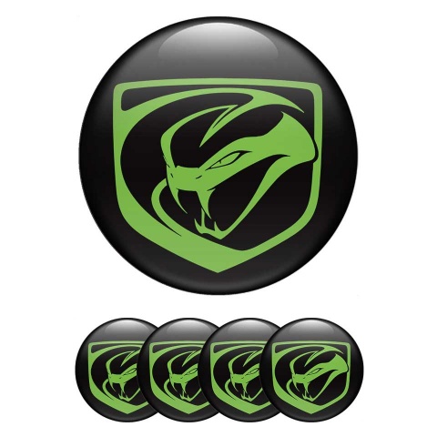 Dodge Viper Emblem Badge Wheel Caps Black Light Green